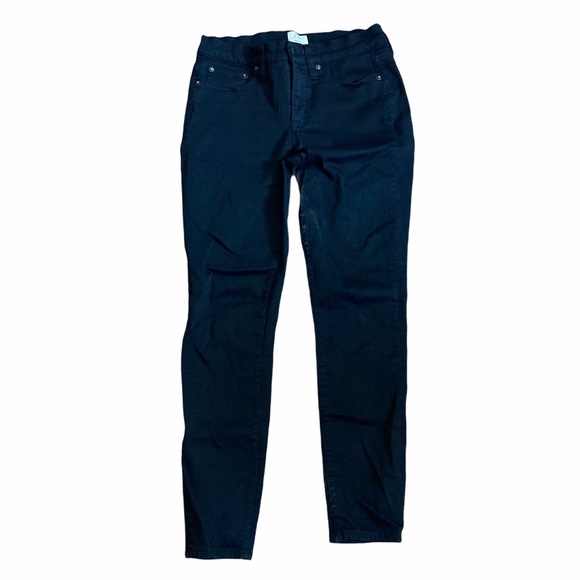 J Crew Toothpick Skinny Denim Black Jeans Size 28